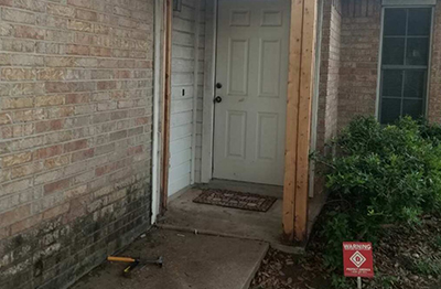 Entryway Siding Brick Degradation