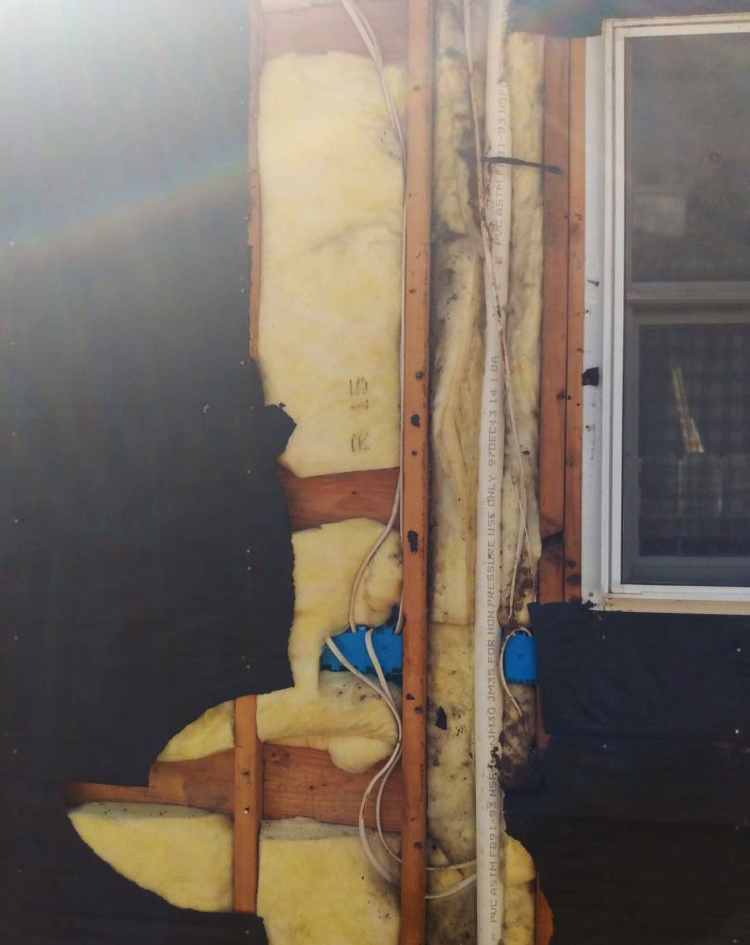Exposed Insulation on San Antonio Home